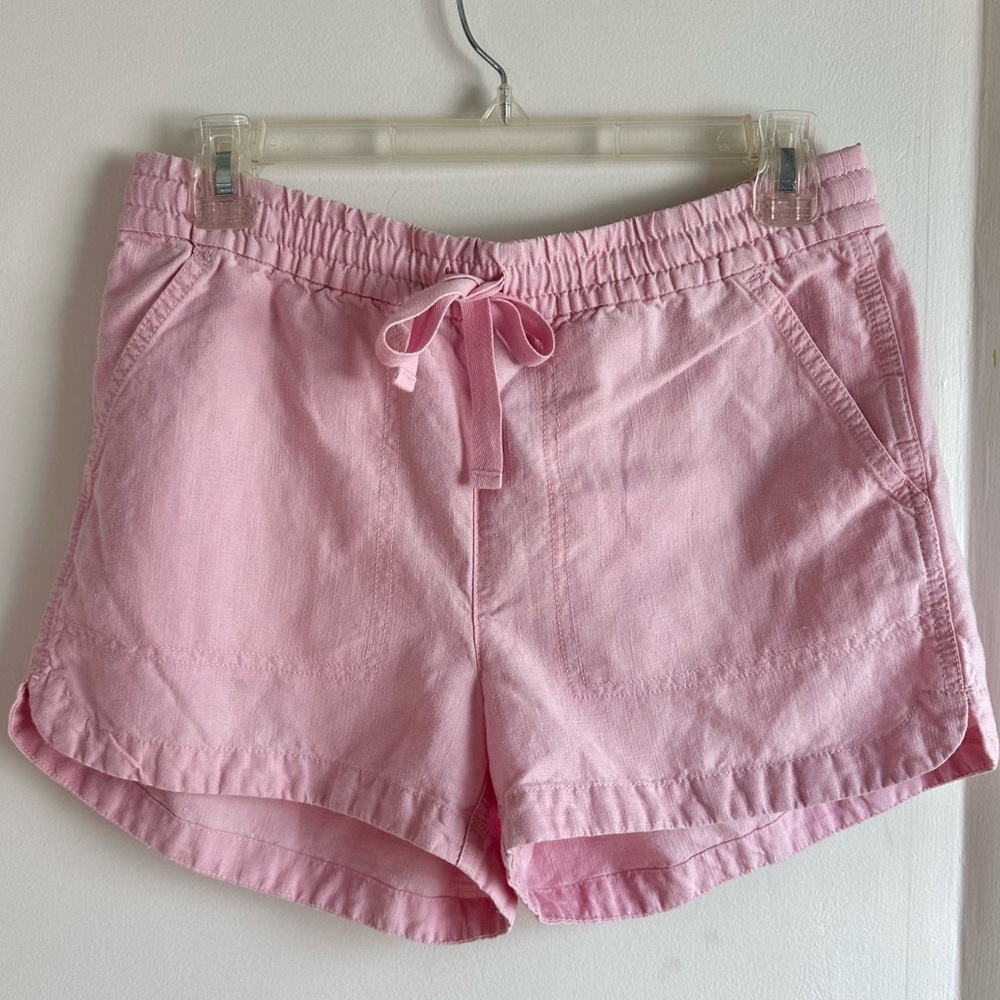 J. Crew Seaside Light Pink Drawstring Linen Blend Shorts Lightweight Size XS